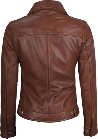fjackets Real Lambskin Leather Womens Shirt Collar Jose Leather Jacket Womenss in Saudi Arabia