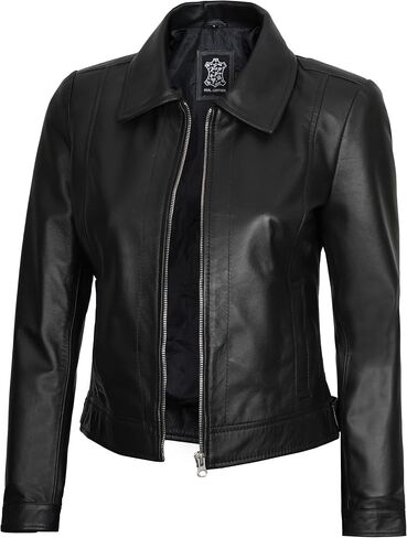 fjackets Real Lambskin Leather Womens Shirt Collar Jose Leather Jacket Womenss in Saudi Arabia