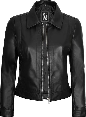 fjackets Real Lambskin Leather Womens Shirt Collar Jose Leather Jacket Womenss in Saudi Arabia
