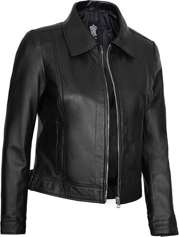 fjackets Real Lambskin Leather Womens Shirt Collar Jose Leather Jacket Womenss in Saudi Arabia