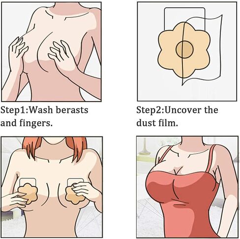 Breast Pasties Lift - Invisible Silicone Breast Lifting Adhesive Bra Reusable Nipple Covers for Women in Saudi Arabia