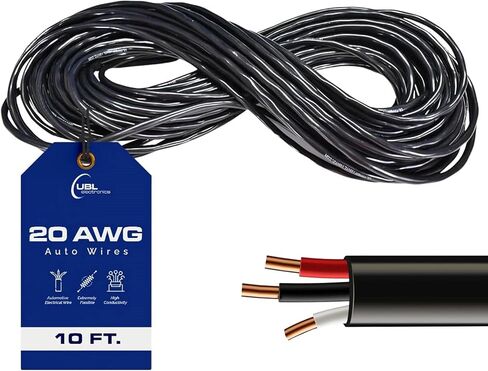UBL 20/3 Automotive Electrical Wire - 20 AWG Stranded Cable - Flexible Low Voltage LED Cable - Best Choice for Powering High Amperage Sirens or Light Bar (10 Feet) in Saudi Arabia