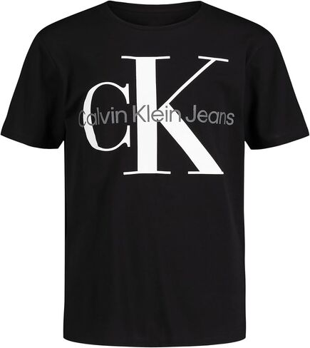 Calvin Klein Boys' Short Sleeve Logo Crew Neck T-Shirt, Soft, Comfortable, Relaxed Fit in Saudi Arabia