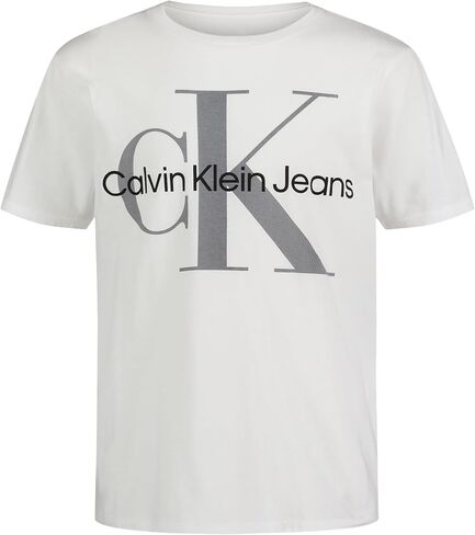 Calvin Klein Boys' Short Sleeve Logo Crew Neck T-Shirt, Soft, Comfortable, Relaxed Fit in Saudi Arabia