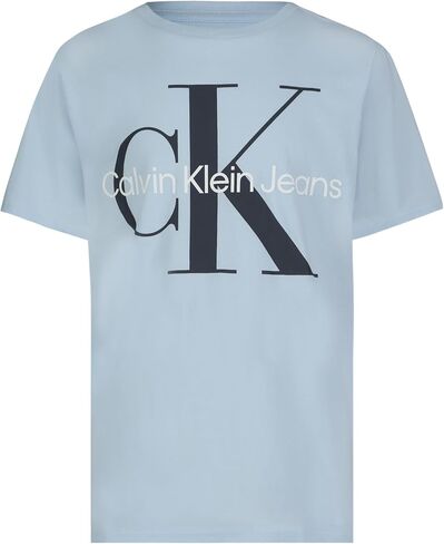 Calvin Klein Boys' Short Sleeve Logo Crew Neck T-Shirt, Soft, Comfortable, Relaxed Fit in Saudi Arabia
