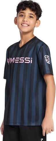 Boys' Lifestyle Short Sleeve Top, Loose-fit V-Neck Shirt with Logo, Comfortable in Saudi Arabia