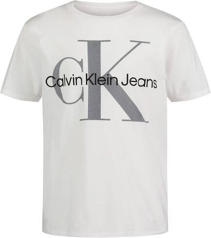 Calvin Klein Boys' Short Sleeve Logo Crew Neck T-Shirt, Soft, Comfortable, Relaxed Fit in Saudi Arabia