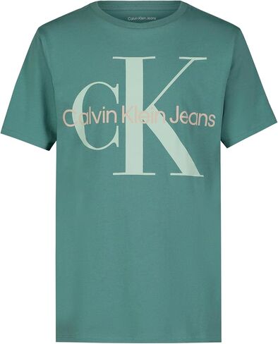 Calvin Klein Boys' Short Sleeve Logo Crew Neck T-Shirt, Soft, Comfortable, Relaxed Fit in Saudi Arabia