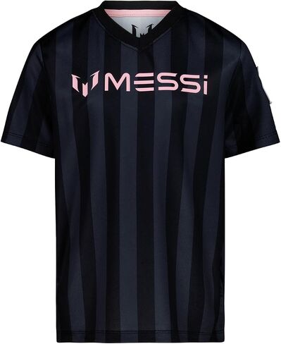 Boys' Lifestyle Short Sleeve Top, Loose-fit V-Neck Shirt with Logo, Comfortable in Saudi Arabia