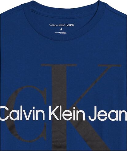 Calvin Klein Boys' Short Sleeve Logo Crew Neck T-Shirt, Soft, Comfortable, Relaxed Fit in Saudi Arabia