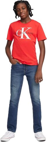 Calvin Klein Boys' Short Sleeve Logo Crew Neck T-Shirt, Soft, Comfortable, Relaxed Fit in Saudi Arabia