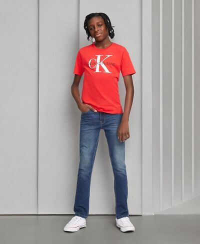 Calvin Klein Boys' Short Sleeve Logo Crew Neck T-Shirt, Soft, Comfortable, Relaxed Fit in Saudi Arabia