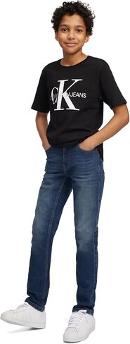 Calvin Klein Boys' Short Sleeve Logo Crew Neck T-Shirt, Soft, Comfortable, Relaxed Fit in Saudi Arabia