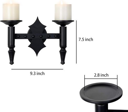 AIM & GGKK Wall Candle Sconce Holder Set of 2,Metal Wall Mounted Candle Holder for Living Room, Dining Room,Rustic Farmhouse Gothic Decorations in Saudi Arabia