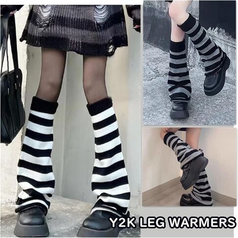 Komorebi Leg Warmers Y2K Kawaii Leg Warmers for Girl Women Cute Knitted Socks Y2K Harajuku Goth Accessories in Saudi Arabia