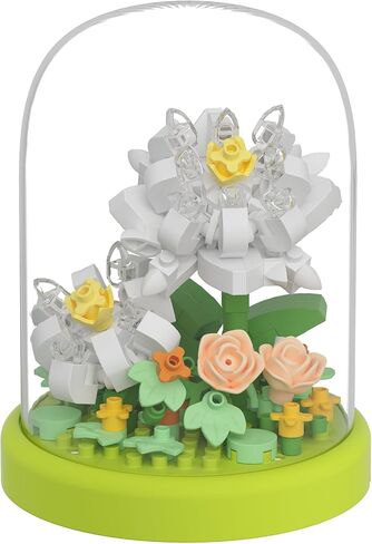 Epiphyllums Secret Mini Flower Building Toy Bouquets with Dust Cover Set Creative Assembly Bonsai Tree Ideal for Home Decor Collection Toys in Saudi Arabia