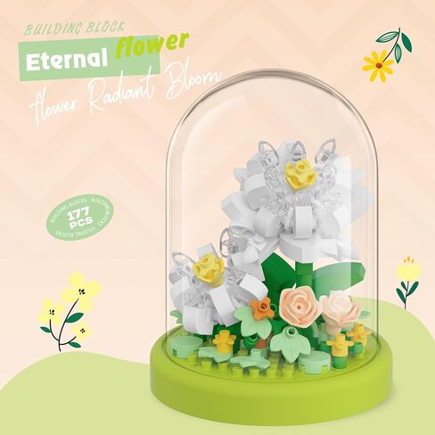 Epiphyllums Secret Mini Flower Building Toy Bouquets with Dust Cover Set Creative Assembly Bonsai Tree Ideal for Home Decor Collection Toys in Saudi Arabia