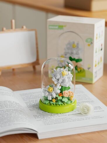 Epiphyllums Secret Mini Flower Building Toy Bouquets with Dust Cover Set Creative Assembly Bonsai Tree Ideal for Home Decor Collection Toys in Saudi Arabia