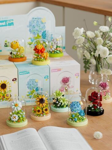 Epiphyllums Secret Mini Flower Building Toy Bouquets with Dust Cover Set Creative Assembly Bonsai Tree Ideal for Home Decor Collection Toys in Saudi Arabia