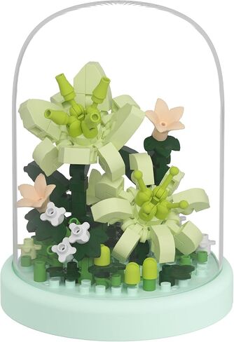 Epiphyllums Secret Mini Flower Building Toy Bouquets with Dust Cover Set Creative Assembly Bonsai Tree Ideal for Home Decor Collection Toys in Saudi Arabia
