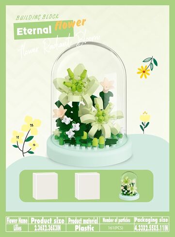 Epiphyllums Secret Mini Flower Building Toy Bouquets with Dust Cover Set Creative Assembly Bonsai Tree Ideal for Home Decor Collection Toys in Saudi Arabia