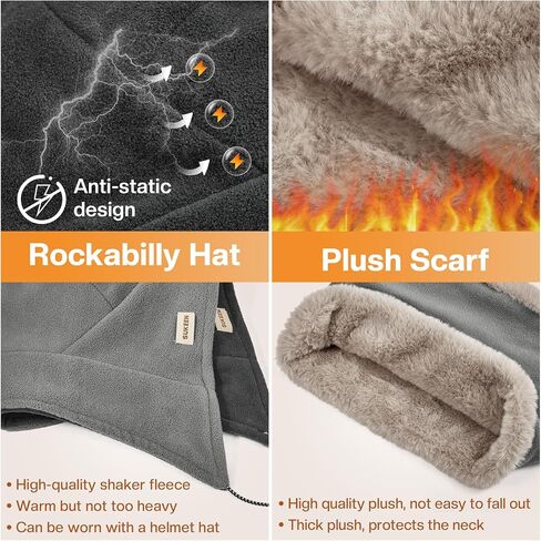 Sukeen Winter Hat Scarf Set for Women Double Side Wear Warm Hat Antistatic Cold Weather Hats with Thick Fleece Scarf in Saudi Arabia
