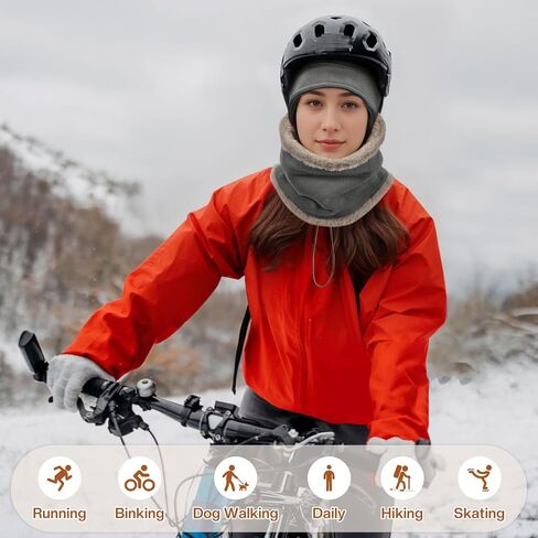 Sukeen Winter Hat Scarf Set for Women Double Side Wear Warm Hat Antistatic Cold Weather Hats with Thick Fleece Scarf in Saudi Arabia
