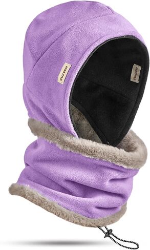 Sukeen Winter Hat وشاح للنساء الجانب المزدوج يرتدي قبعة دافئة القبعات الباردة المضادة للبرد مع وشاح الصوف الكثيف in Saudi Arabia