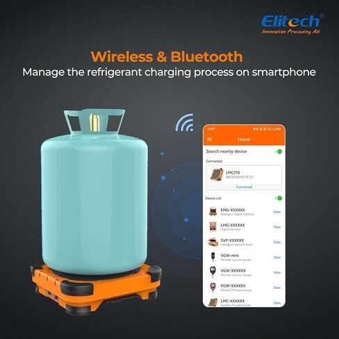 Elitech LMC-200A مقياس شحن غاز التبريد HVAC مقياس الفريون وزن 330 رطل مع زاوية مضادة للتصادمات in Kuwait