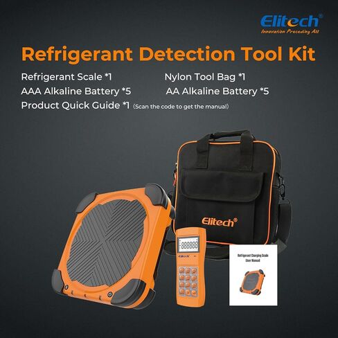 Elitech LMC-200A مقياس شحن غاز التبريد HVAC مقياس الفريون وزن 330 رطل مع زاوية مضادة للتصادمات in Kuwait