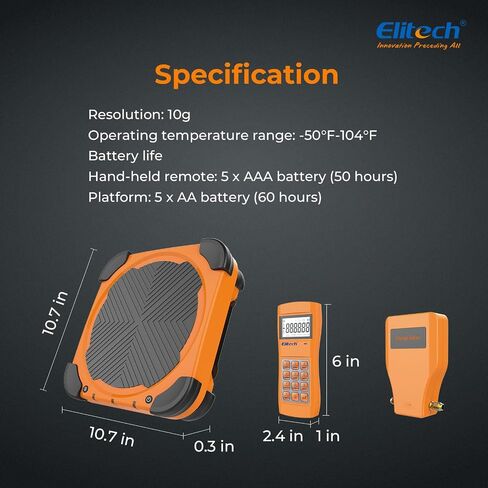 Elitech LMC-200A مقياس شحن غاز التبريد HVAC مقياس الفريون وزن 330 رطل مع زاوية مضادة للتصادمات in Kuwait