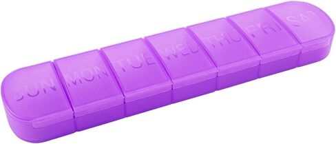 Weekly Pill Organizer Case, Large 7-Day Daily Pill Box Container, Colorful Portable Detachable Medicine Dispenser, Meds Reminder Holder for Medication, Vitamin, Fish Oil, Supplements, Capsule in Kuwait