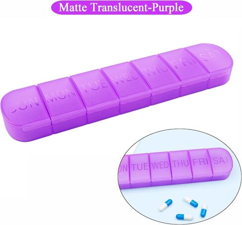Weekly Pill Organizer Case, Large 7-Day Daily Pill Box Container, Colorful Portable Detachable Medicine Dispenser, Meds Reminder Holder for Medication, Vitamin, Fish Oil, Supplements, Capsule in Kuwait