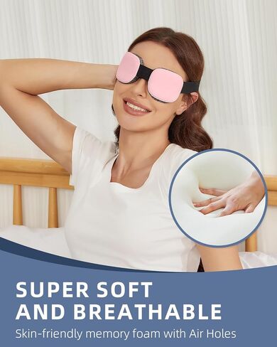 Sleep Mask for Men Women,Sleep Mask with Cpap for Side Sleeper,3D Intraocular Eye Mask Pressure-Free & 100% Blockout with Adjustable Strap Foldable Blind Fold for Flight, Travel, Nap with Box（Black） in Saudi Arabia