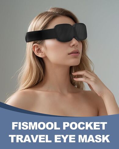 Sleep Mask for Men Women,Sleep Mask with Cpap for Side Sleeper,3D Intraocular Eye Mask Pressure-Free & 100% Blockout with Adjustable Strap Foldable Blind Fold for Flight, Travel, Nap with Box（Black） in Saudi Arabia