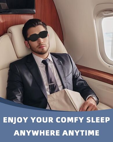Sleep Mask for Men Women,Sleep Mask with Cpap for Side Sleeper,3D Intraocular Eye Mask Pressure-Free & 100% Blockout with Adjustable Strap Foldable Blind Fold for Flight, Travel, Nap with Box（Black） in Saudi Arabia