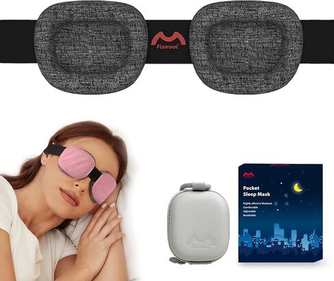 Sleep Mask for Men Women,Sleep Mask with Cpap for Side Sleeper,3D Intraocular Eye Mask Pressure-Free & 100% Blockout with Adjustable Strap Foldable Blind Fold for Flight, Travel, Nap with Box（Black） in Saudi Arabia