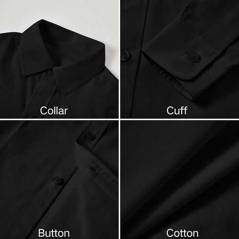 Visaccy Boys' Button Down Shirts Kids Long Sleeve Solid Collared School Shirt for Toddler Boy Size 2T-20 in Saudi Arabia
