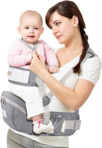 Baby Hip Seat Carrier, Ergonomic Waist Stool for Child Infant with Adjustable Strap Pocket Soft Base, Baby Hip Carrier for Newborns & Toddlers in Saudi Arabia