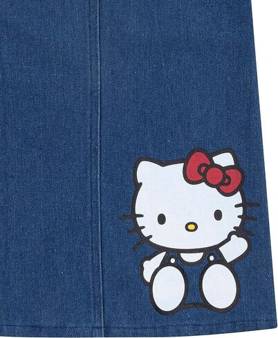 Hello Kitty Sanrio Girls Adjustable Jumper Denim Dress with Shirt Set for Toddler and Big Kids in Saudi Arabia