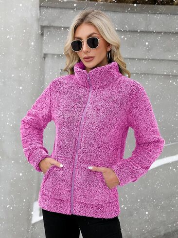 For G and PL Lady Winter Zip Up Soft Fleece Cardigan Fuzzy Lounge Zipper Coat Grey L in Kuwait