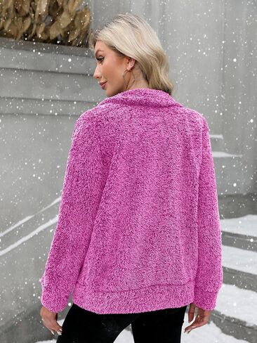 For G and PL Lady Winter Zip Up Soft Fleece Cardigan Fuzzy Lounge Zipper Coat Grey L in Kuwait