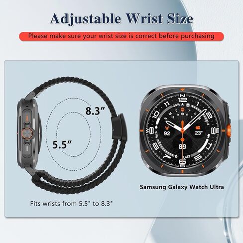 نطاقات الساعات المضفرة المغناطيسية متوافقة مع Galaxy Watch Ultra 47mm Women Men ، Smartwatch Replacate Nylon Sport Strap لـ Samsung Galaxy Watch 7 Ultra 2024 in Kuwait