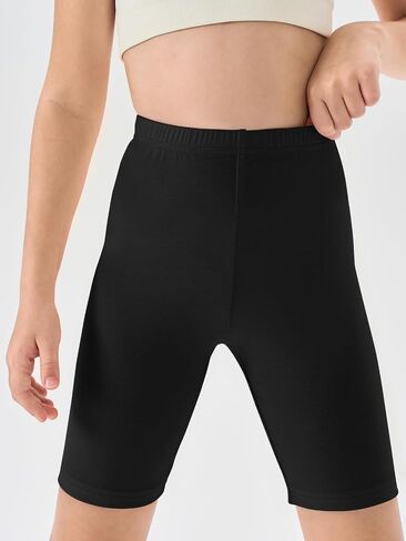 Haloumoning Girls Bike Shorts Kids Athletic Volleyball Shorts Comfy Under Dress Dance Short Leggings 5-14 Years in Saudi Arabia
