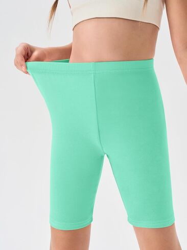 Haloumoning Girls Bike Shorts Kids Athletic Volleyball Shorts Comfy Under Dress Dance Short Leggings 5-14 Years in Saudi Arabia