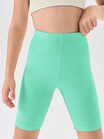Haloumoning Girls Bike Shorts Kids Athletic Volleyball Shorts Comfy Under Dress Dance Short Leggings 5-14 Years in Saudi Arabia