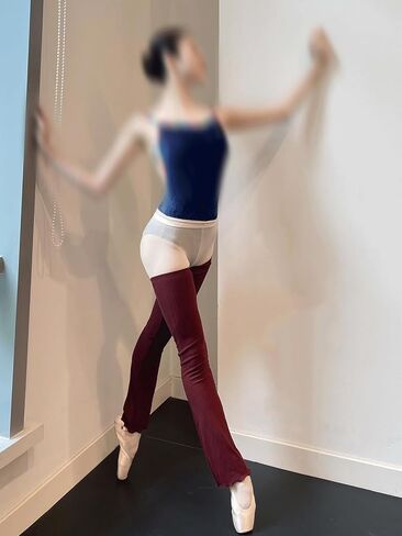 Ballet Flared Leg Warmers 1 Pair 29.5 Inches Over The Knee Elastic At Top For Women in Kuwait