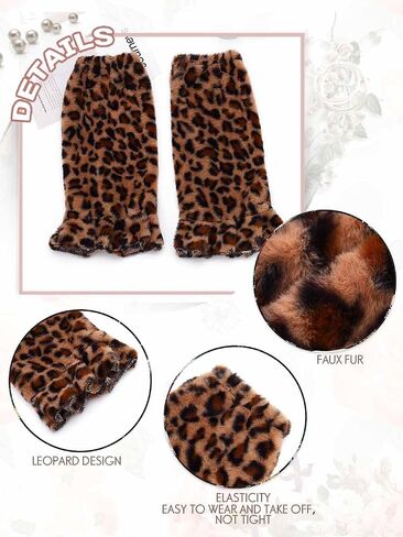 Urieo Faux Fur Warm Leg Warmers Furry Knitted Long Footless Socks Fluffy Boot Cuff Winter Fuzzy High Leg Sleeves for Women in Saudi Arabia