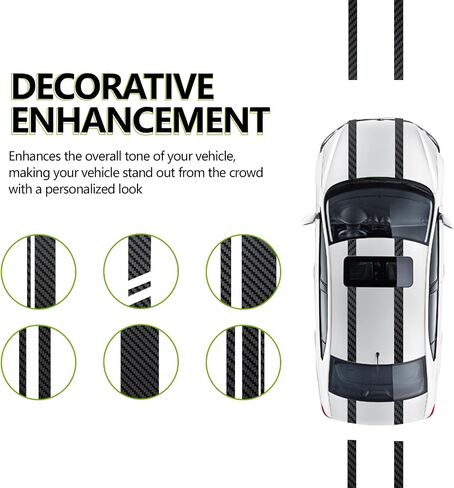 33 Ft × 4 in Automotive Pinstriping Tape, Carbon Fiber Wrap Pinstripe Tape for Car, PVC Trim Pinstripe Decals for Vehicle Door Side Body, Universal Car Decoration DIY Sticker (4 inch) in Kuwait