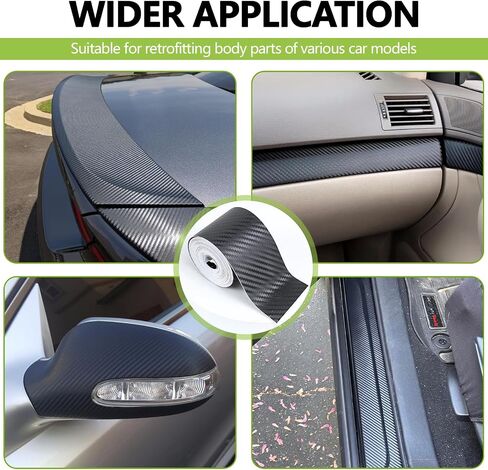 33 Ft × 4 in Automotive Pinstriping Tape, Carbon Fiber Wrap Pinstripe Tape for Car, PVC Trim Pinstripe Decals for Vehicle Door Side Body, Universal Car Decoration DIY Sticker (4 inch) in Kuwait